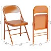 Folding Chairs Set of 4 - Metal Chairs, Hold Up to 350 Pounds, Foldable for Outside & Indoor Use - 3 of 4