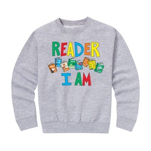Boys' - Dr. Seuss - The Cat In The Hat Book Cover Reader I Am Graphic Long Sleeve Fleece Sweatshirt - 1 of 4