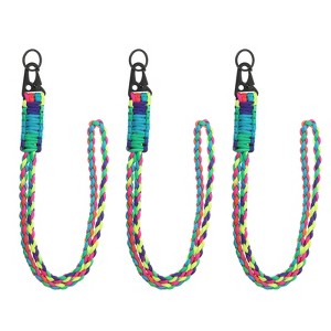 Unique Bargains Braided Soft Keychain ID Badges Lanyard with Metal Ring 3 Pcs - 1 of 4