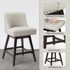 Arceso Bar Stools Set of 2, 26 Inch Swivel Counter Stools with Back, Faux Leather Upholstered Barstools, Solid Wood Legs with Footrest,  for Kitchen - 4 of 4