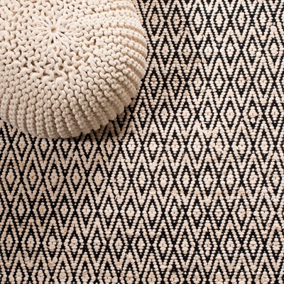 Montauk 8' x 10' Black Cotton Flat Woven Area Rug