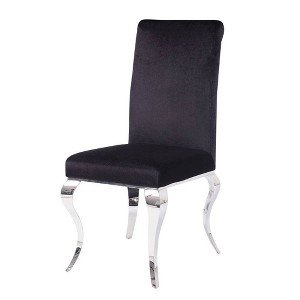 Acme Furniture Fabiola Dining Chair Black Fabric/Stainless Steel - 1 of 4