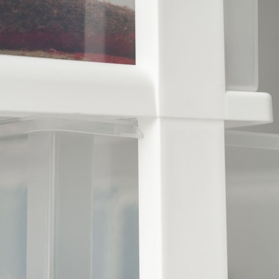 White and Clear Plastic 4-Drawer Rolling Storage Cart