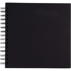 Paper Junkie Hardcover Scrapbook, Photo Album, Square Spiral Bound for DIY Craft, Wedding Guest Book, Black, 8"x8" - 1 of 4