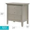 HomeStock Silver Champagne Nightstand 26x24x18 with Three Spacious Drawers, Durable Bedside Table for Bedroom Storage and Modern Style - 2 of 4