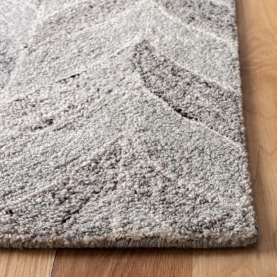 Handmade Abstract Gray Wool-Viscose Blend 8' x 10' Area Rug