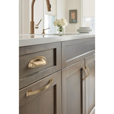 Champagne Bronze 3-3/4 inch Polished Cabinet Pull with Mounting Hardware