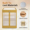 Cold Frame Greenhouse for Winter Wooden Mini Greenhouse Garden Polycarbonate Portable Greenhouse 2-Tier Greenhouse with Shelf for Outdoor Indoor Use - 3 of 4