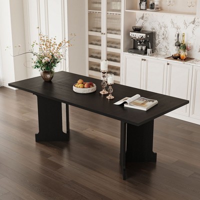 FUFU&GAGA Contemporary Wood Grain Dining Table, Large Rectangular Table, Elegant Home Furniture for Kitchen, Dining Room & Entertaining
