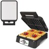 Heynemo 4 Slices Waffle Maker: Electric Waffle Iron with Adjustable Temperature Control, Nonstick Waffle Machine with Indicator Light, Silver - 2 of 4