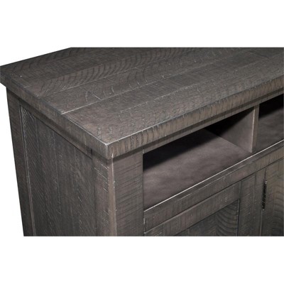 Rustic Grey Solid Pine West Mill 65" TV Stand with Cabinet