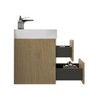 NicBex 24" Bathroom Vanity with Sink, One-piece Wall Mounted Vanity, Bathroom Cabinet Storage with 2 Spacious Drawers for Bathroom - 3 of 4