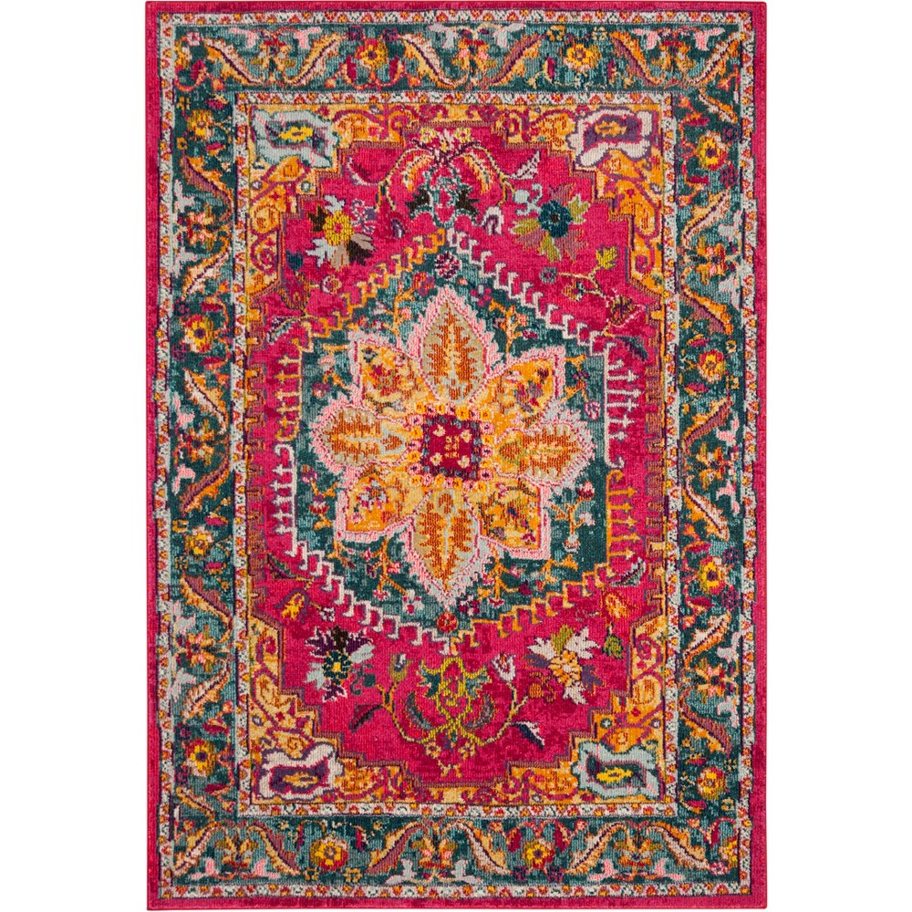 4'x6' Medallion Loomed Area Rug Fuchsia/Blue - Safavieh