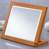 8" Tall Polyresin adjustable Make-Up Mirror, Walnut finish - 4 of 4