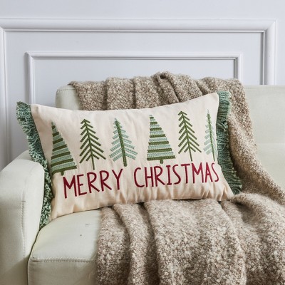 Christmas Holiday Embroidered Throw Pillow - Great Bay Home