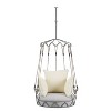 Hrinhom 34"W Outdoor Swing Chair, Hanging Basket with Three PilloFabricws,Olefin - 3 of 4