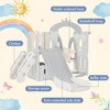 Five in one children's slide and swing set,independent climbing slide set with basketball hoop,gray,for boys and girls' birthday and New Year gifts - 3 of 4