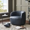 KINWELL 34" Wide Swivel Faux Leather Armchair Upholstered PU Leather Accent Chairs - 2 of 4