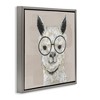 Stupell Industries Happy Alpaca Glasses Portrait Floating Frame Canvas Art, Gray, 18" x 18" - 2 of 4