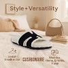 CUSHIONAIRE Cuddle Fur Slippers for Women Faux Shearling Slide Sandal +Memory Foam, Wide Widths Available - 3 of 4