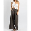 Women's LINEN WIDE LEG TROUSER - Mulla - 4 of 4