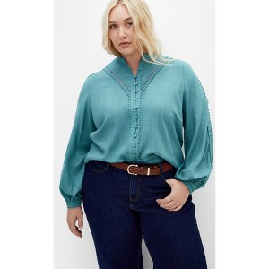 Women's Plus Size Mysteria Shirt - french blue | CITY CHIC - 1 of 4