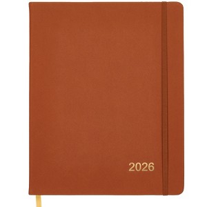 2026 Textured Cover Weekly Monthly Planner, 8"x10": 14 Months (Nov 2025-Dec 2026) / 2026 Calendar / 2026  Organizer (Brown) - 1 of 4