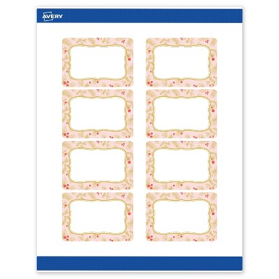 Avery Labels, 2" x 3", Gold-Pink Berries, Matte, 80ct