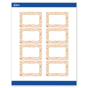 Avery Labels, 2" x 3", Gold-Pink Berries, Matte, 80ct - 1 of 4