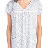 Casual Nights Women's Cotton Short Sleeve Sleep Dress, Nightshirt, Nightgown - 4 of 4