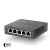 [Certified Refurbished] D-Link 5-Port Gigabit PoE+ Unmanaged Switch | 4 PoE+ Ports (60W Total PoE Budget) | Metal Compact Desktop - (DGS-1005P/RE) - 3 of 4