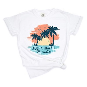 Simply Sage Market Women's Aloha Hawaii Short Sleeve Garment Dyed Tee - 1 of 3