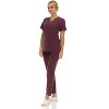 Saint Scrubs Womens 9-Pocket Medical Uniform Set- V-Neck Stretch Top with Tapered Straight Leg Pants - 3 of 4