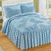 Collections Etc Butterfly Textured Chenille Ruffled Border Bedspread - 2 of 3