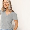 Lands' End Women's Slub Flutter Sleeve V-Neck T-Shirt - 4 of 4