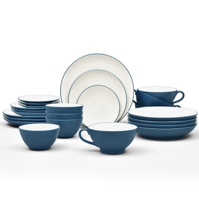 Noritake Colorwave Blue Ceramic 24-Piece Dinnerware Set