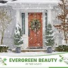 5 Ft Artificial Topiary Trees Set of 2, Faux Cedar Porch Tree with Decorative Grass, Potted Fake Evergreen Plants for Indoor Outdoor Decorations - 4 of 4