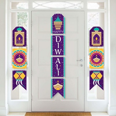 Big Dot of Happiness Happy Diwali - Hanging Vertical Paper Door Banners - Festival of Lights Party Wall Decoration Kit - Indoor Door Decor