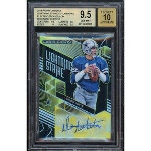 Danny White 2018 Panini Obsidian Lightning Strike Auto Etch Yellow #30 BGS 9.5 - 1 of 2