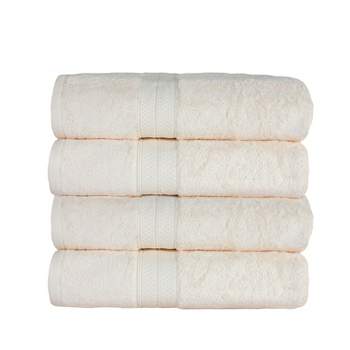 4 Piece Bath Towel Set, Rayon From Bamboo And Cotton, Plush And Thick,  Solid Terry Towels With Dobby Border, White - Blue Nile Mills : Target