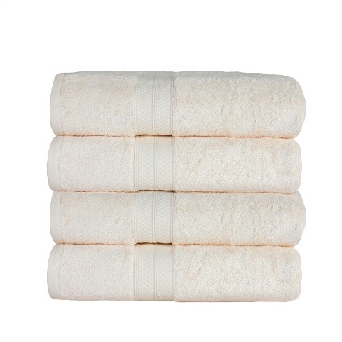 Bamboo Bath Towel, Set of Four, 30 inch x 54 inch, Ivory by Blue Nile Mills, Beige