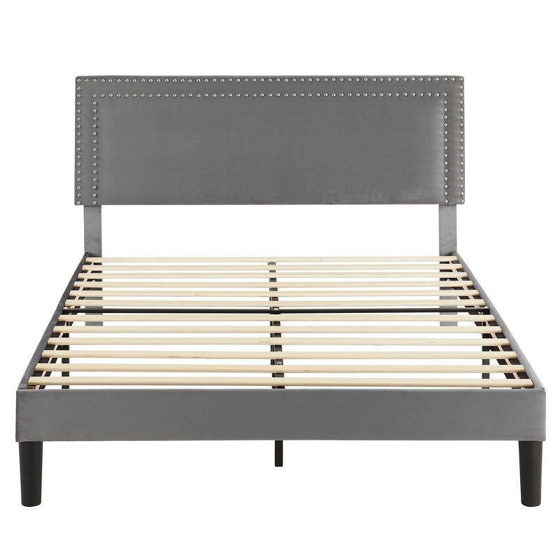 VECELO Upholstered Bed with Adjustable Headboard, Bed Frame, 2 of 11