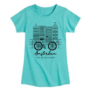 Girls' - Instant Message - Amsterdam Fitted Short Sleeve Graphic T-Shirt - 1 of 4