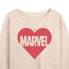 Women's - Marvel - Heart Valentine Lightweight French Terry Wide Neck Long Sleeve Shirt - 2 of 4