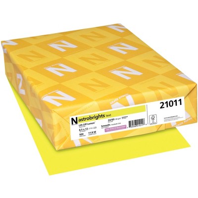 Astrobrights Premium Color Paper, 8-1/2 x 11 Inches, Lift-Off Lemon, 500 Sheets