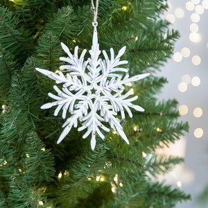 YOOCOZZ  Christmas Holiday Party Ornaments Decoration - 6 Set, 6.1x1.8x6.3" Iron Snowflake Hanger Decor, Decorative Hanging Ball Xmas Tree Ornaments - 1 of 4