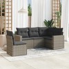 vidaXL Garden Sofa Set Grey PE Rattan, Powder-Coated Steel, Polyester Fabric - 2 of 4
