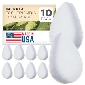Impresa Impresa Facial Sponges for Cleansing, Exfoliating, 10 Pack, Natural Facial Scrubber for Your Skincare - Made in USA - 1 of 4