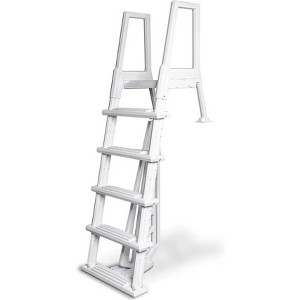 Poolzilla Pool Step Ladder for Above Ground Pools - Deck Mounted Ladder w/Wide Non Skid Platform - for 48’’ to 54’’ in. Above Ground Pools - 1 of 4