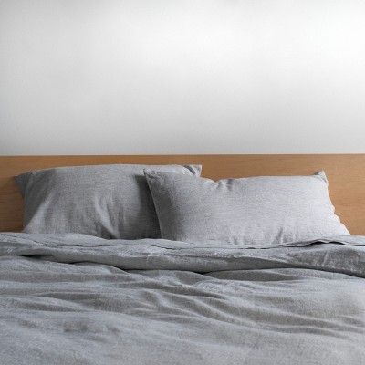 King Size Shadow Pinstripe French Linen Pillowcase Set